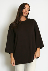 Oversized T-shirt With 3/4 Sleeve