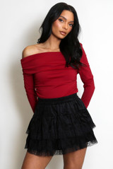 Off Shoulder Gathered Bodysuit