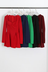 Long Sleeve Godet Mini Dress
