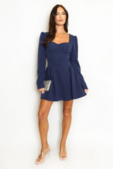Long Sleeve Godet Mini Dress Long Sleeve Godet Mini Dress