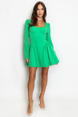 Long Sleeve Godet Mini Dress Long Sleeve Godet Mini Dress