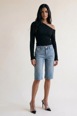 Waffle Asymmetric One Shoulder Top