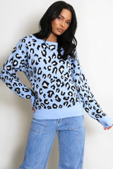 Bow Back Leopard Print Jumper