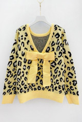 Bow Back Leopard Print Jumper