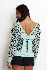 Bow Back Leopard Print Jumper