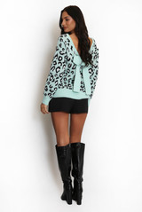 Bow Back Leopard Print Jumper
