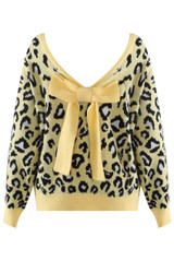Bow Back Leopard Print Jumper