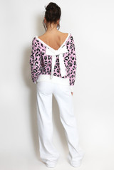 Bow Back Leopard Print Jumper