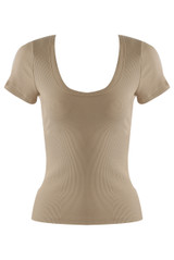 Short Sleeve Fitted Ribbed Top