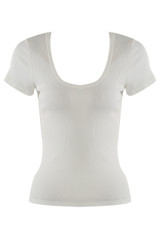 Short Sleeve Fitted Ribbed Top