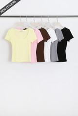 Short Sleeve Fitted Ribbed Top
