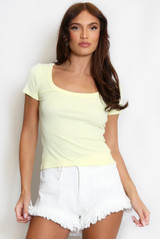 Short Sleeve Fitted Ribbed Top