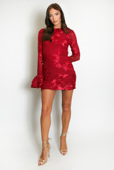 Floral Lace Lined Mini Dress