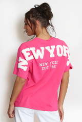 New York Embossed Back T-Shirt