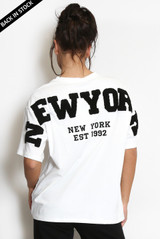 New York Embossed Back T-Shirt