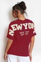 New York Embossed Back T-Shirt