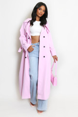 Maxi Length Double Breasted Trench Coat