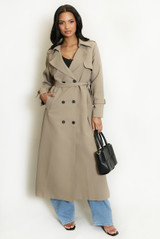 Maxi Length Double Breasted Trench Coat