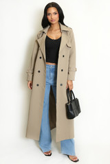Maxi Length Double Breasted Trench Coat