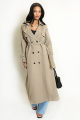 Maxi Length Double Breasted Trench Coat
