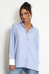 Striped Contrast Paneled Shirt 