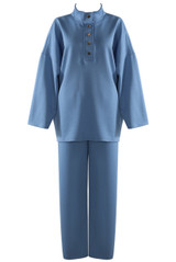 Oversized Button Neck Sweatshirt And Trouser Set