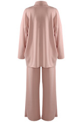 Oversized Button Neck Sweatshirt And Trouser Set