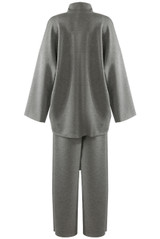 Oversized Button Neck Sweatshirt And Trouser Set