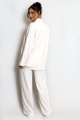 Oversized Button Neck Sweatshirt And Trouser Set