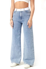 Banded Waist Dad Fit Jeans