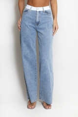 Banded Waist Dad Fit Jeans