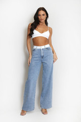 Banded Waist Dad Fit Jeans