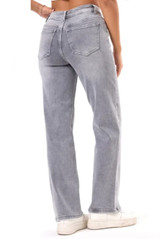 Washed Grey Loose Straight Fit Jeans