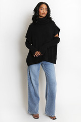 Roll Neck Jumper With Cut Out Sleeves
