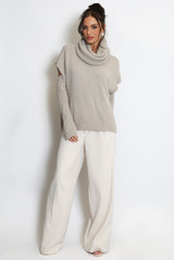 Roll Neck Jumper With Cut Out Sleeves