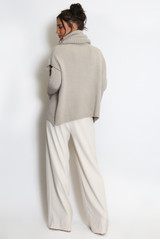 Roll Neck Jumper With Cut Out Sleeves