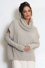 Roll Neck Jumper With Cut Out Sleeves