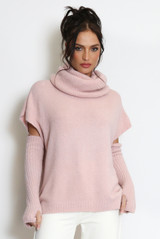 Roll Neck Jumper With Cut Out Sleeves