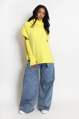 Roll Neck Jumper With Cut Out Sleeves