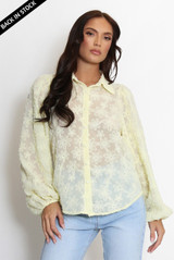 Appliqued Floral Sheer Blouse