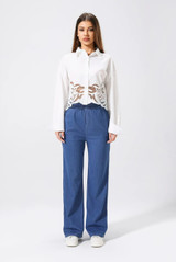 Denim Wide Leg Jogger