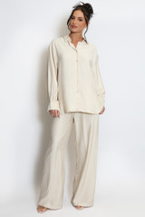 Wide Leg Trousers With Elasticated Waist