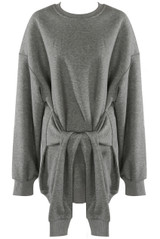 Tie Front Sweatshirt Dress
