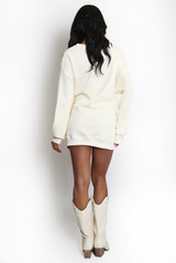 Tie Front Sweatshirt Dress