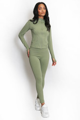 Active Zip Top And Push Up Legging Set