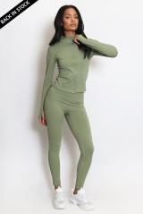 Active Zip Top And Push Up Legging Set