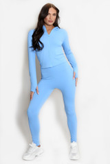 Active Zip Top And Push Up Legging Set