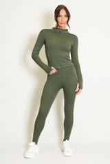 Active Zip Top And Push Up Legging Set