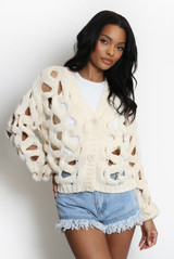 Chunky Knit Wavy Cardigan