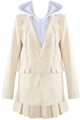 Blazer With Hoodie Insert And Skirt Set